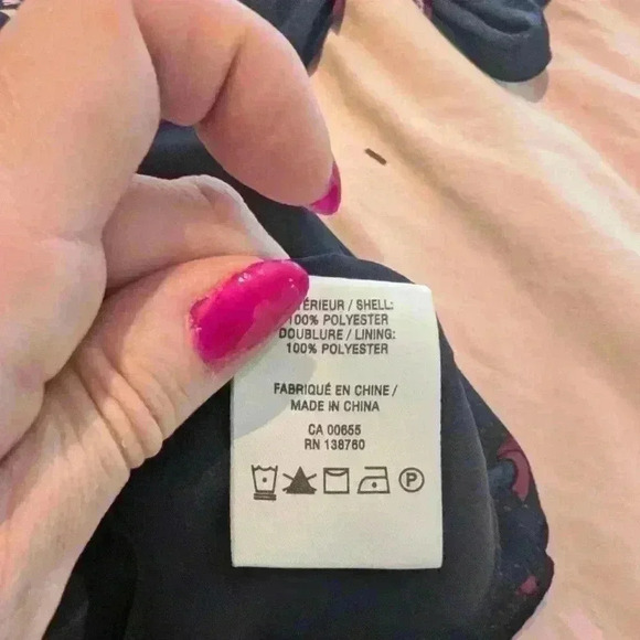 Reitmans size Small navy dress with  pattern drawstring waist - Picture 11 of 13